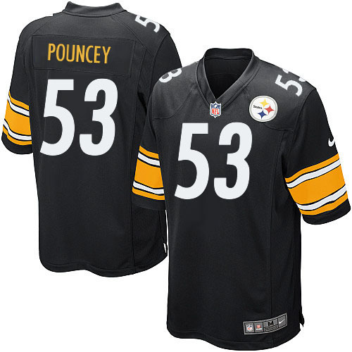 Men's Game Maurkice Pouncey Nike Jersey Black Home - #53 NFL Pittsburgh Steelers